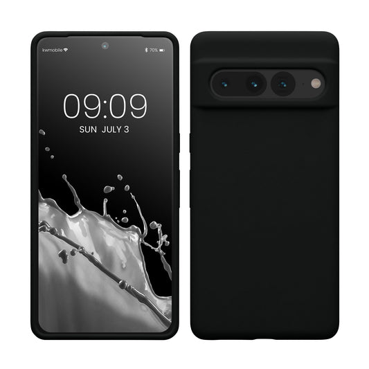 kwmobile Handyhülle für Google Pixel 7 Pro Hülle, für Pixel 7 Pro Case - Hülle Silikon - kabelloses Laden - Schwarz Schwarz  