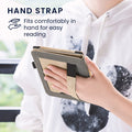 Tolino Vision 6 with Hand Strap Flip Case Brown Embossed Heart