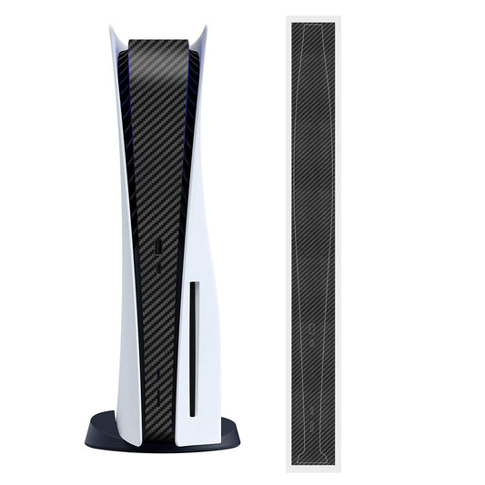 kwmobile Konsolen Aufkleber kompatibel mit Sony Playstation 5 Disc Edition - Aufkleber Folie mit Carbon in Schwarz Schwarz  [dsg01]