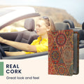 Car Registration Holder with Card Slots in Patterned Cork