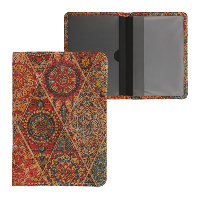 Car Registration Holder with Card Slots in Patterned Cork
