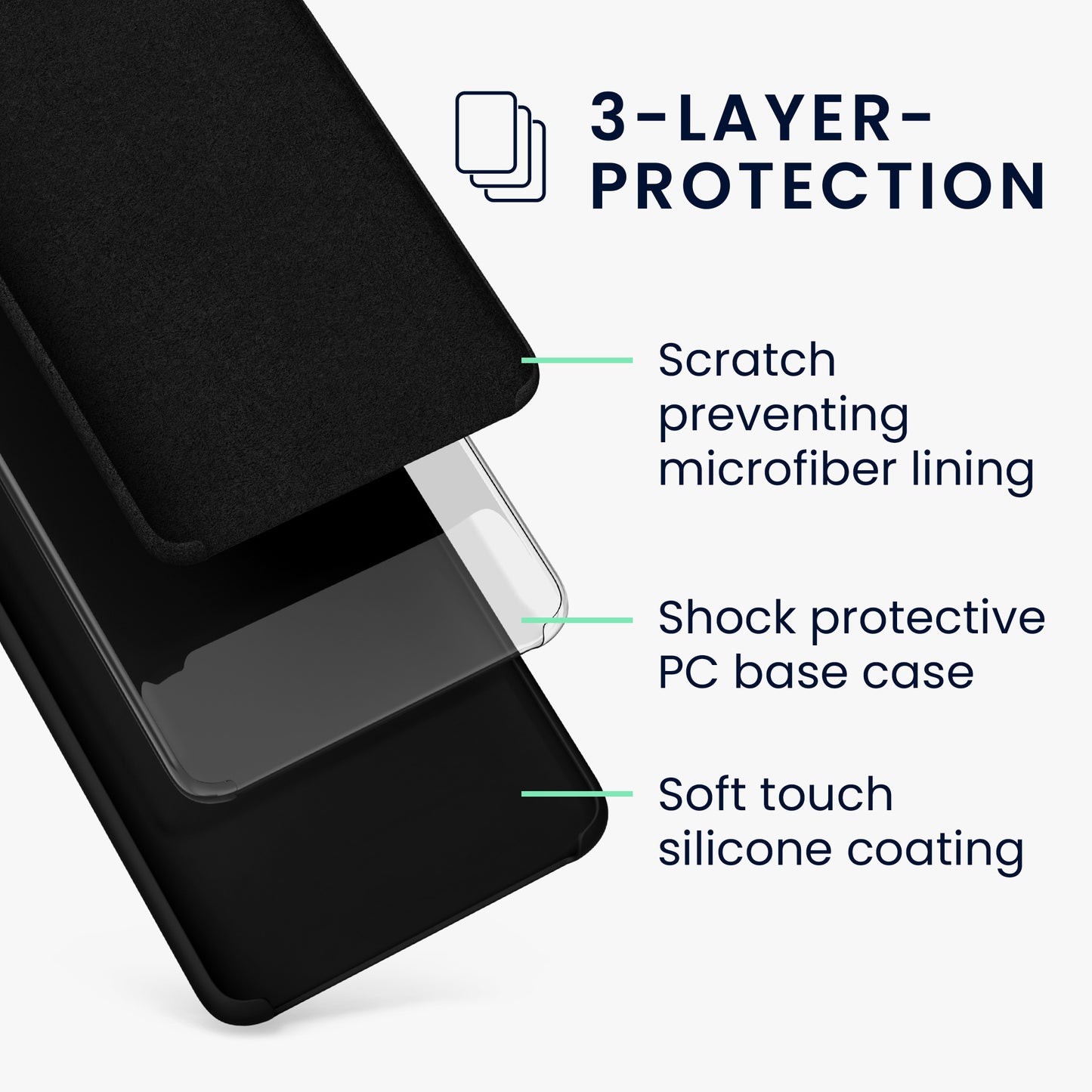 Rubberized Silicone Case for OnePlus 10T 5G in Black