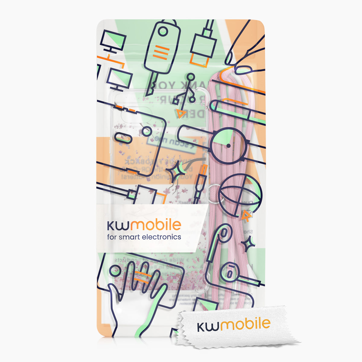 Google Pixel 6a Silicone Necklace Phone Case Patterned