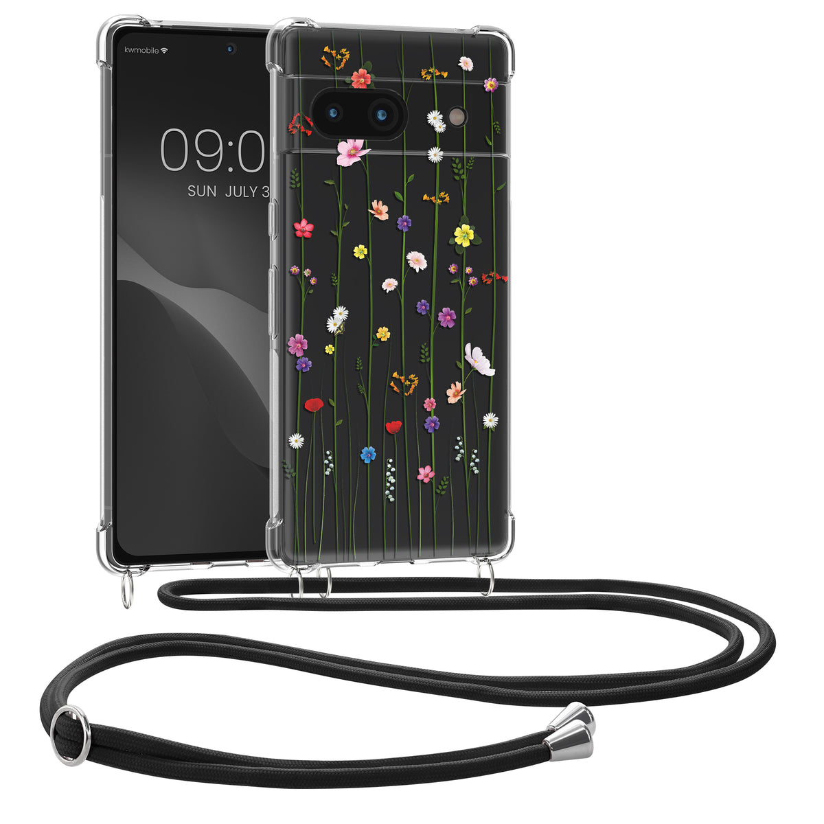 Google Pixel 6a Silicone Necklace Phone Case Patterned