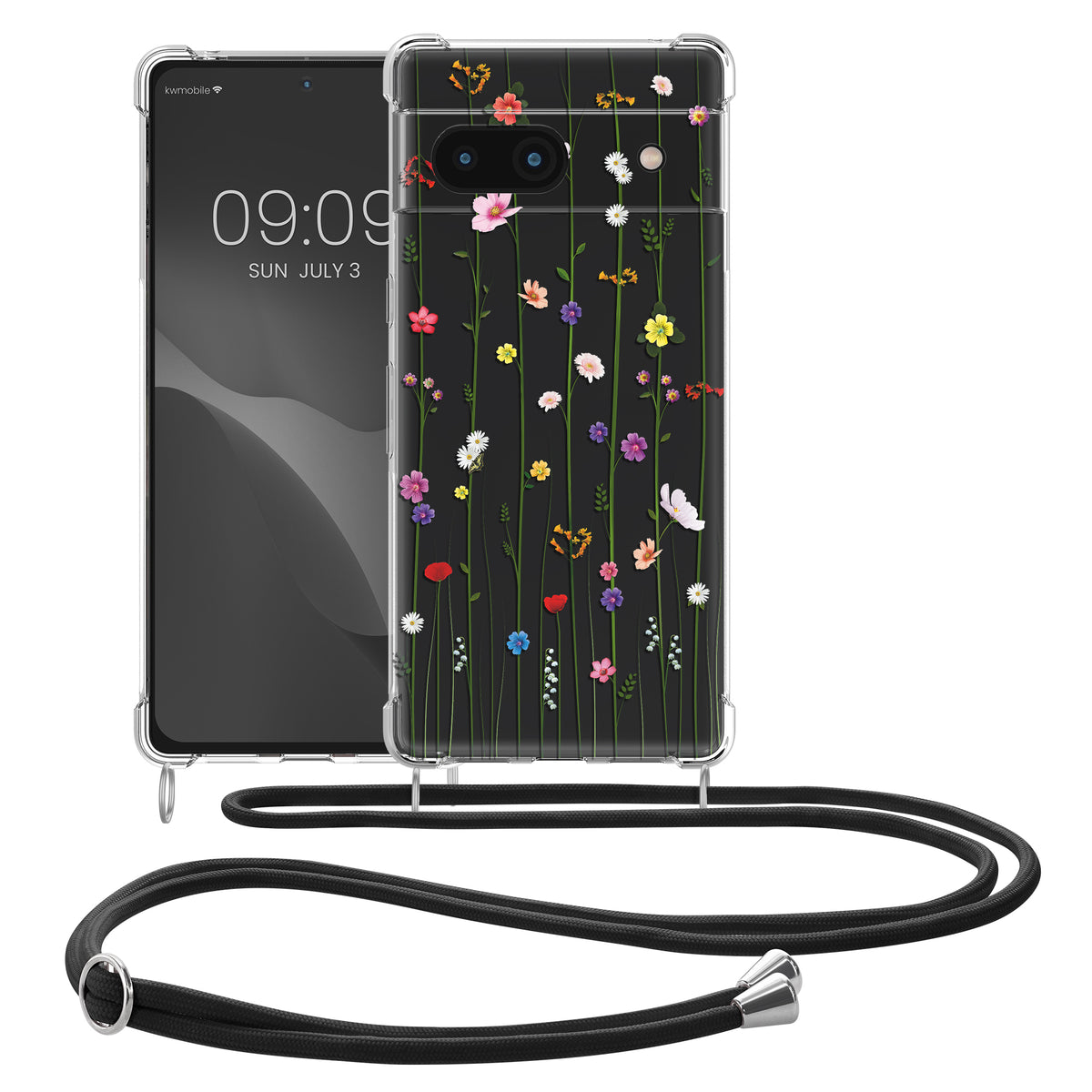 Google Pixel 6a Silicone Necklace Phone Case Patterned