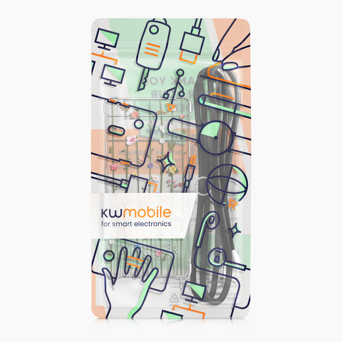 Google Pixel 6a Silicone Necklace Phone Case Patterned