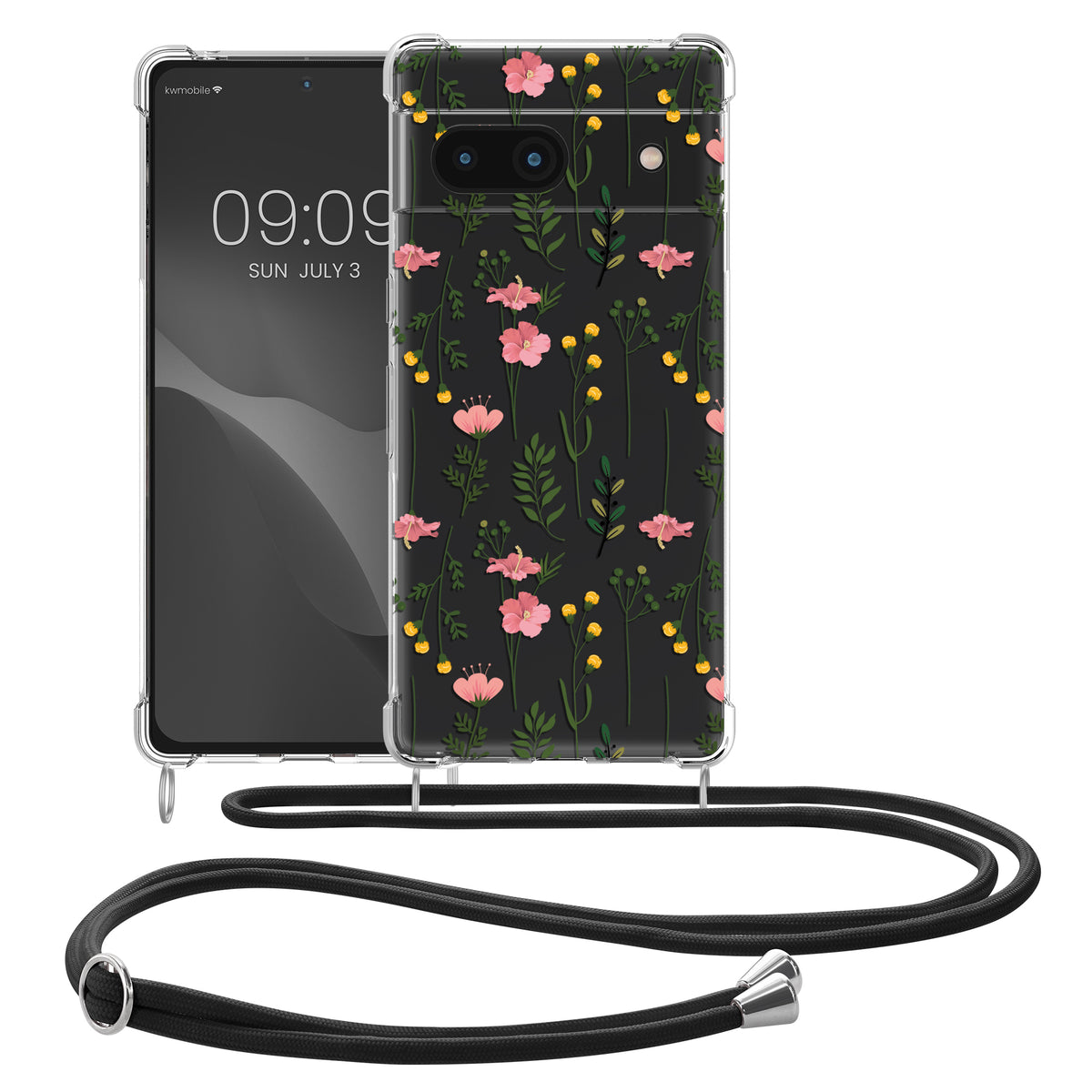 Google Pixel 6a Silicone Necklace Phone Case Patterned