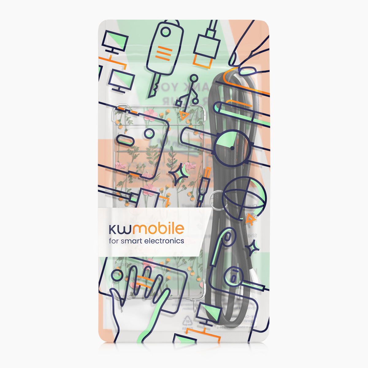 Google Pixel 6a Silicone Necklace Phone Case Patterned