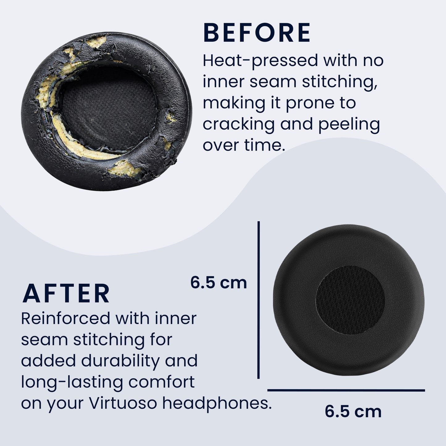kwmobile Ear Pads for Jabra Evolve 2 75 Ear Cushions Replacement Headphone Spare Parts Over Ear Headphones