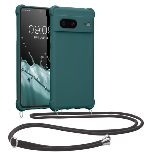 kwmobile Necklace Case compatible with Google Pixel 7 Case - Cover with Lanyard - Silicone Protective Cover
