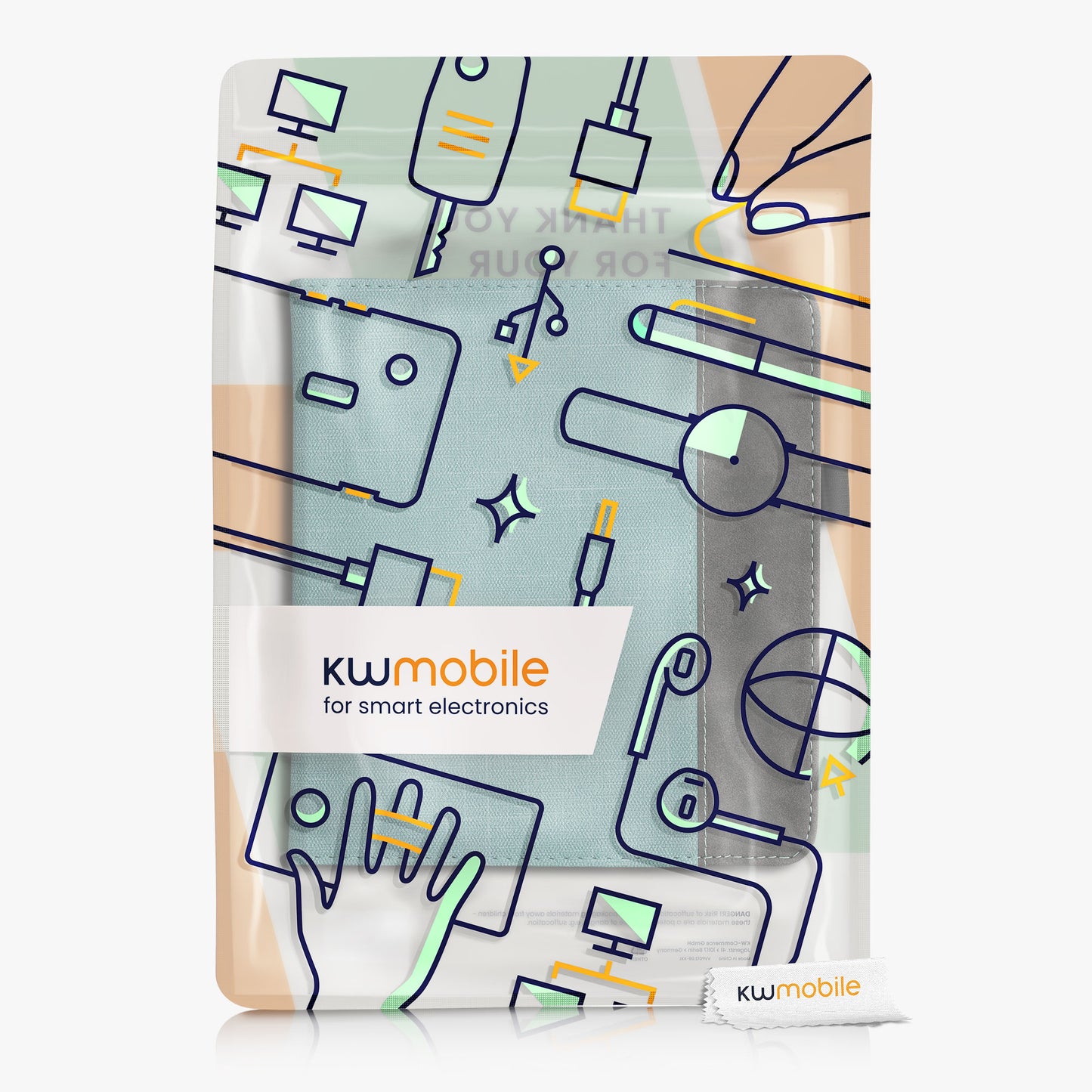 kwmobile Case Compatible with Tolino Epos 3 Case Flip Case with Hand Strap Cover