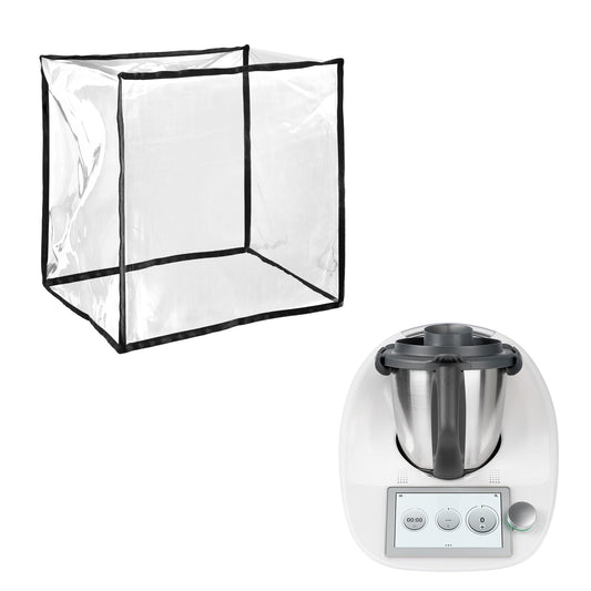 kwmobile TPU Hülle transparent kompatibel mit Thermomix TM5 / TM6 - Küchenmaschine Staubschutz Abdeckhaube - Staubhaube in Transparent Schwarz Transparent  [dsg01]