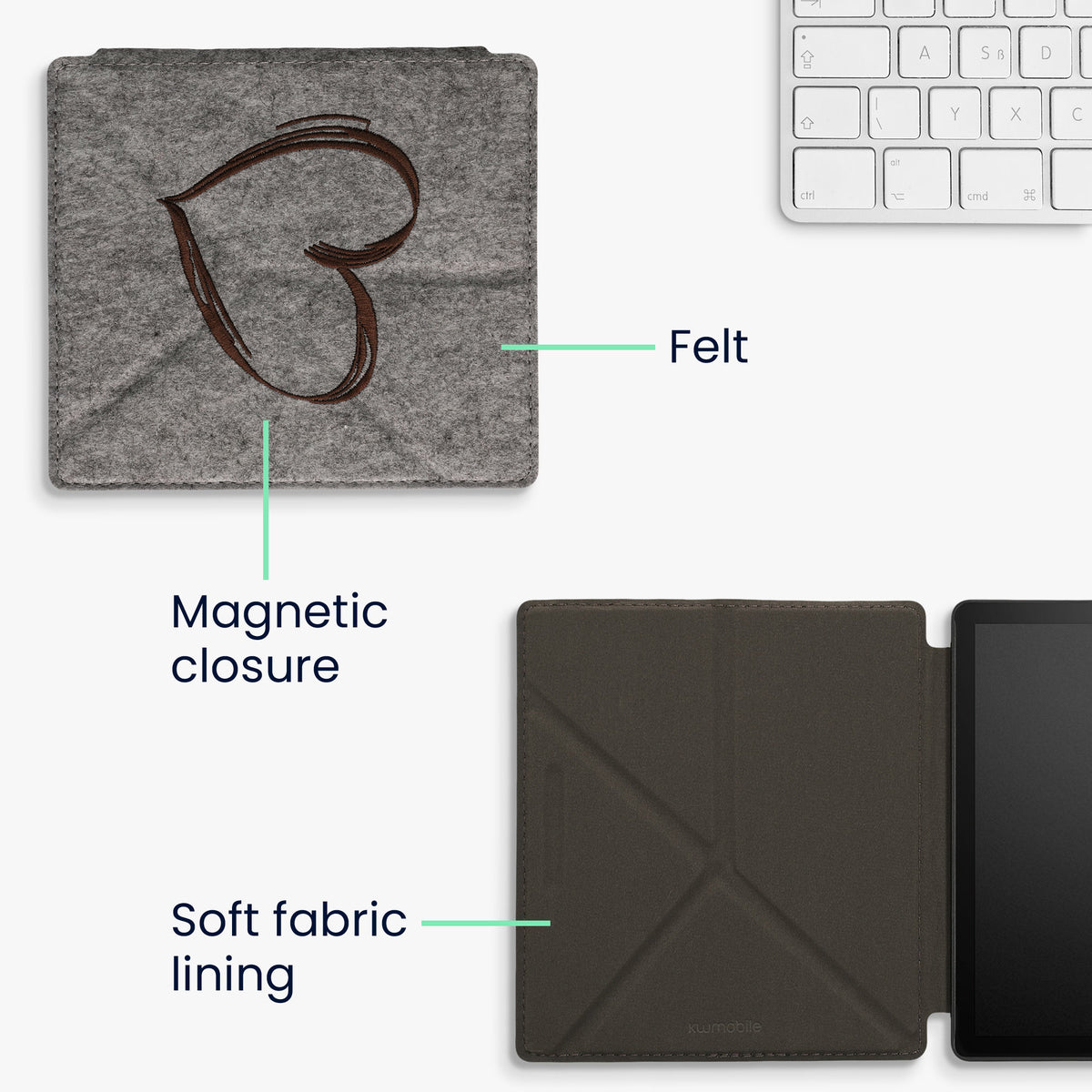 Felt Sleeve for Amazon Kindle Oasis 10th Generation
