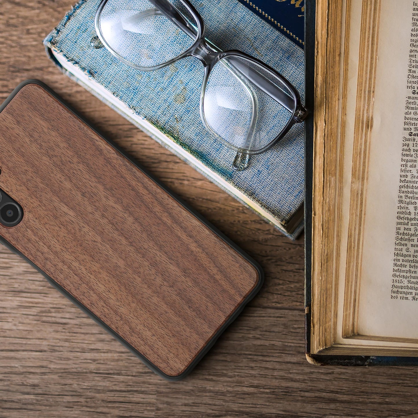 Wooden case with TPU bumper for Samsung Galaxy A04s Walnut wood