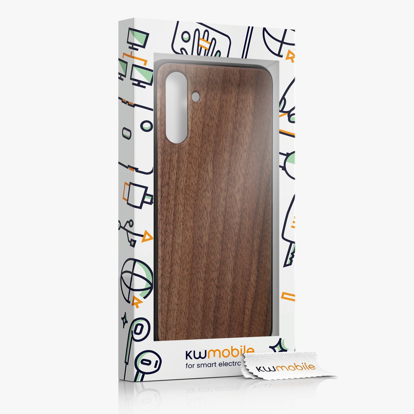 Wooden case with TPU bumper for Samsung Galaxy A04s Walnut wood