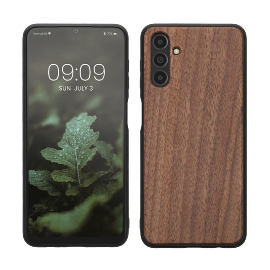 Wooden case with TPU bumper for Samsung Galaxy A04s Walnut wood