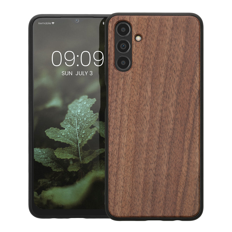 Wooden case with TPU bumper for Samsung Galaxy A04s Walnut wood