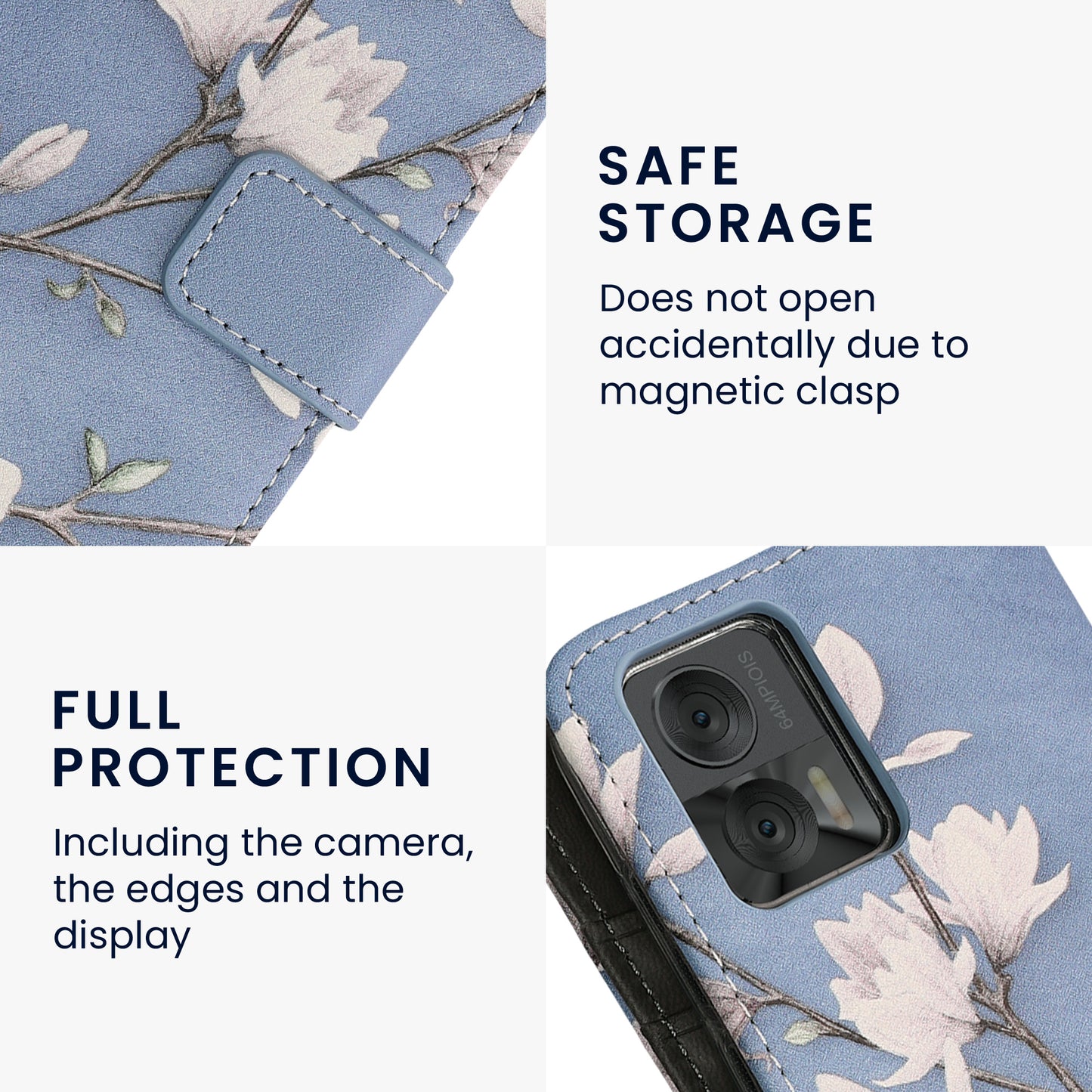 Faux Leather Case compatible with Motorola Edge 30 Neo