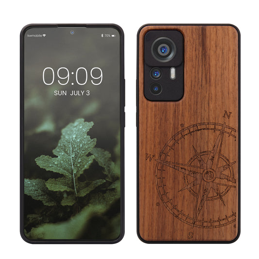 kwmobile Case Compatible with Xiaomi 12T / 12T Pro Phone Cover TPU Phone Case Compass Vintage