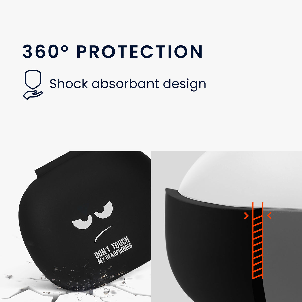 Anker Soundcore Life P3 Headphone Case Shockproof with Carabiner Don't Touch My Headphones