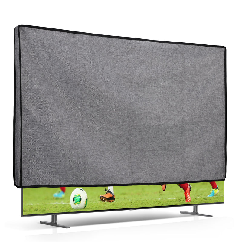 kwmobile 55" TV Abdeckung Indoor - Fernseher Hülle Bildschirmschutz Abdeckung - TV Bildschirm Staubschutzhülle - Fernsehabdeckung - Leinen Dunkelgrau Dunkelgrau  