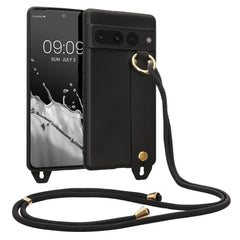 Google Pixel 7 Pro Necklace Phone Case Black and Gold