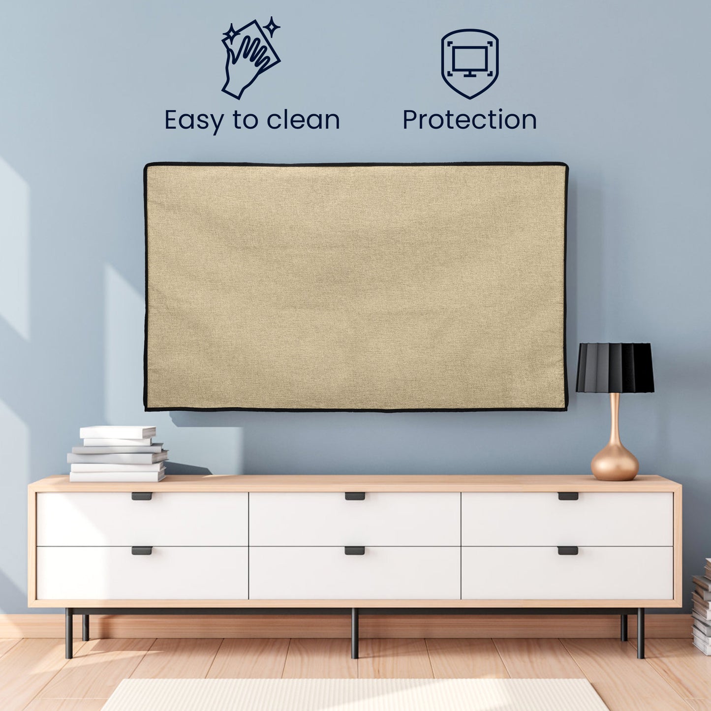 kwmobile Cover Compatible with 24-26" Monitor Protective Cover Dust Cover Hood for PC Screen Computer Screen Cover Dust Hood