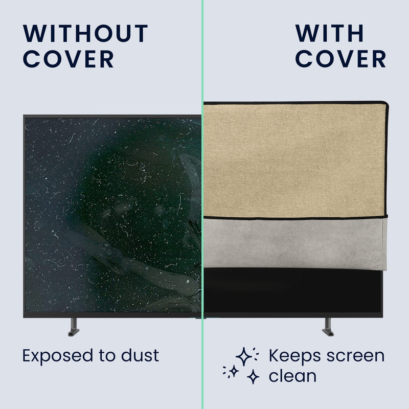 kwmobile Cover Compatible with 24-26" Monitor Protective Cover Dust Cover Hood for PC Screen Computer Screen Cover Dust Hood