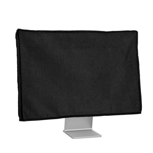 kwmobile Leinen Hülle kompatibel mit 31-32" Monitor - Schutzhülle Staubschutz Abdeckhaube für PC Bildschirm - Computer Screen Cover Staubhaube Haube in Schwarz Schwarz  