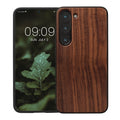 Samsung Galaxy S23 Shockproof Hard Case with TPU Bumper Walnut Wood