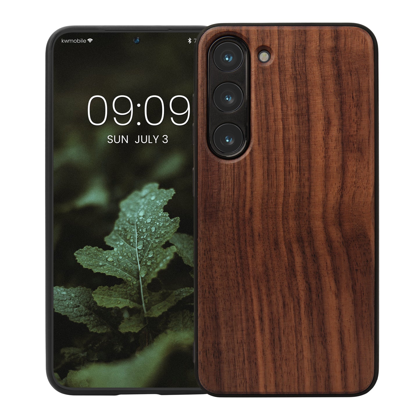 Samsung Galaxy S23 Shockproof Hard Case with TPU Bumper Walnut Wood