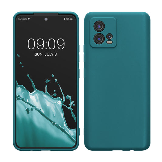 kwmobile Handyhülle für Motorola Moto G72 Hülle - weiches Handy Silikon Case - Schutzhülle Cover - Petrol matt Petrol matt  