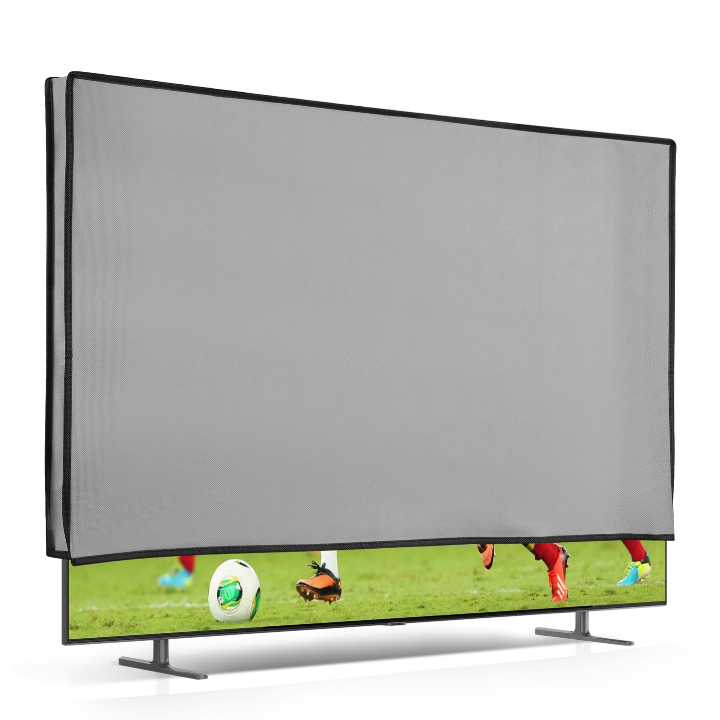 kwmobile 85" TV Abdeckung Indoor - Fernseher Hülle Bildschirmschutz Abdeckung - TV Bildschirm Staubschutzhülle - Fernsehabdeckung - Hellgrau Hellgrau  