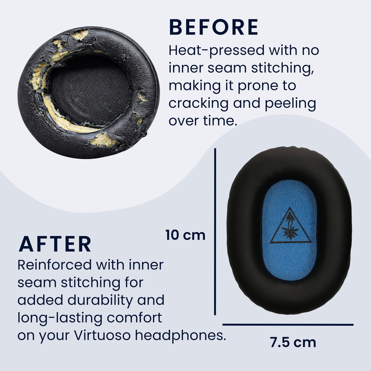kwmobile Ear Pads for Turtle Beach Recon 70 / Recon 50 / Recon 60P / Stealth 500 / 600 / 700 Ear Cushions Replacement Headphone Spare Parts Over Ear Headphones
