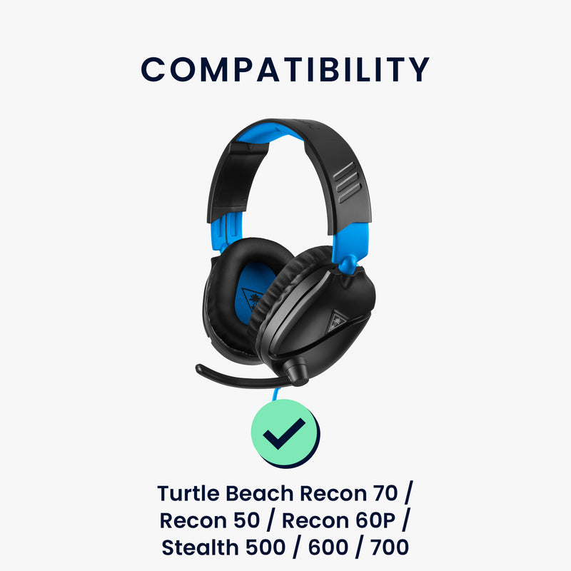kwmobile Ear Pads for Turtle Beach Recon 70 / Recon 50 / Recon 60P / Stealth 500 / 600 / 700 Ear Cushions Replacement Headphone Spare Parts Over Ear Headphones