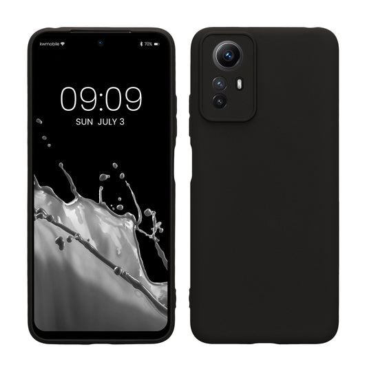 kwmobile Handyhülle für Xiaomi Redmi Note 12S Hülle - weiches Handy Silikon Case - Schutzhülle Cover - Schwarz matt Schwarz matt  