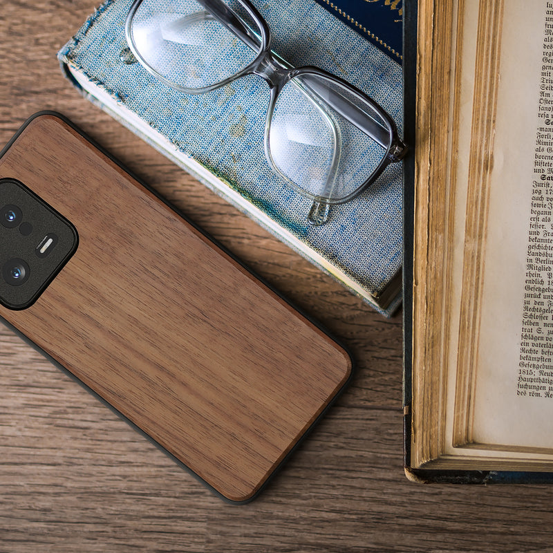 Wooden Case with TPU Bumper for Xiaomi 13 5G Walnut Wood