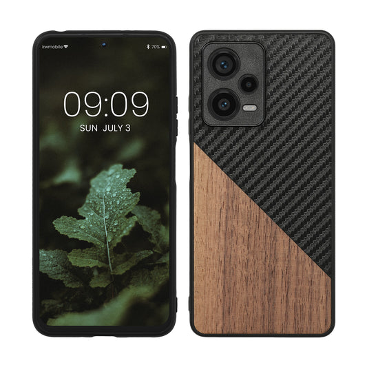 Wood Phone Case for Xiaomi Redmi Note 12 Pro+ 5G / Note 12 Pro Plus 5G Carbon and