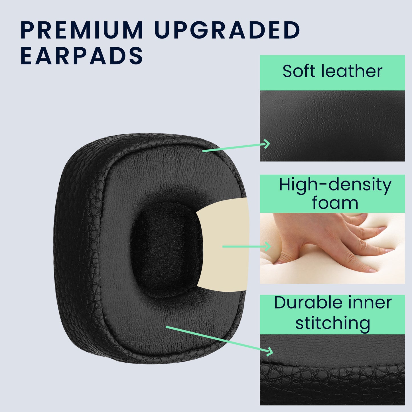 kwmobile Ear Pads for Marshall Major III / Major 3 Ear Cushions Replacement Ear Pads Headphone Spare Parts Headphone Replacement Cushions Over Ear Headphones