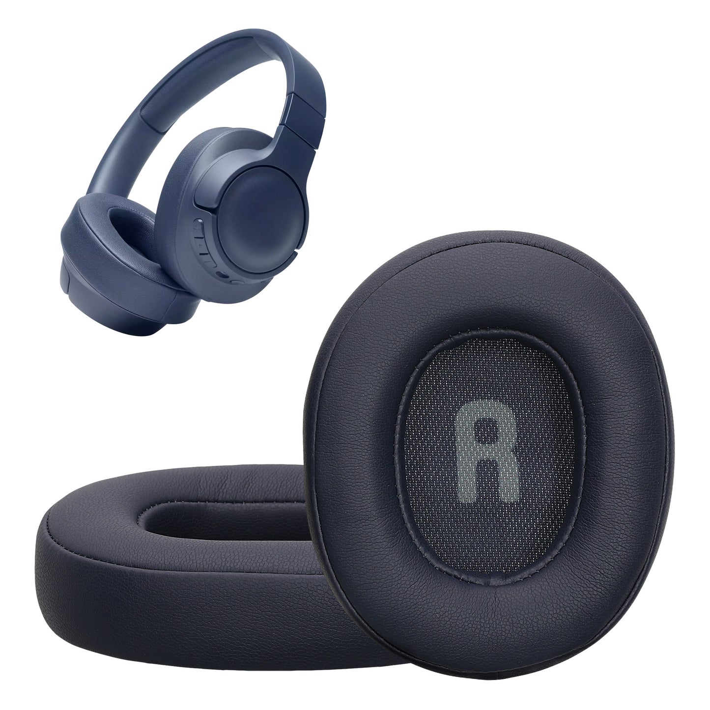 kwmobile 2x Ohr Polster für JBL Tune T760NC / T750BTNC / T710BT / T700BT Ohrpolster - Ersatz Ohrpolster - Kopfhörer Ersatzteile - Kopfhörer Ersatzpolster für Over Ear Headphones Dunkelblau  