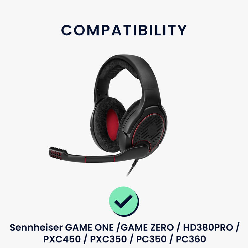 kwmobile Velours Ohr Polster für Sennheiser GAME ZERO / HD380PRO / PXC450 / PXC350 / PC350 / PC360 Ohrpolster Ersatz