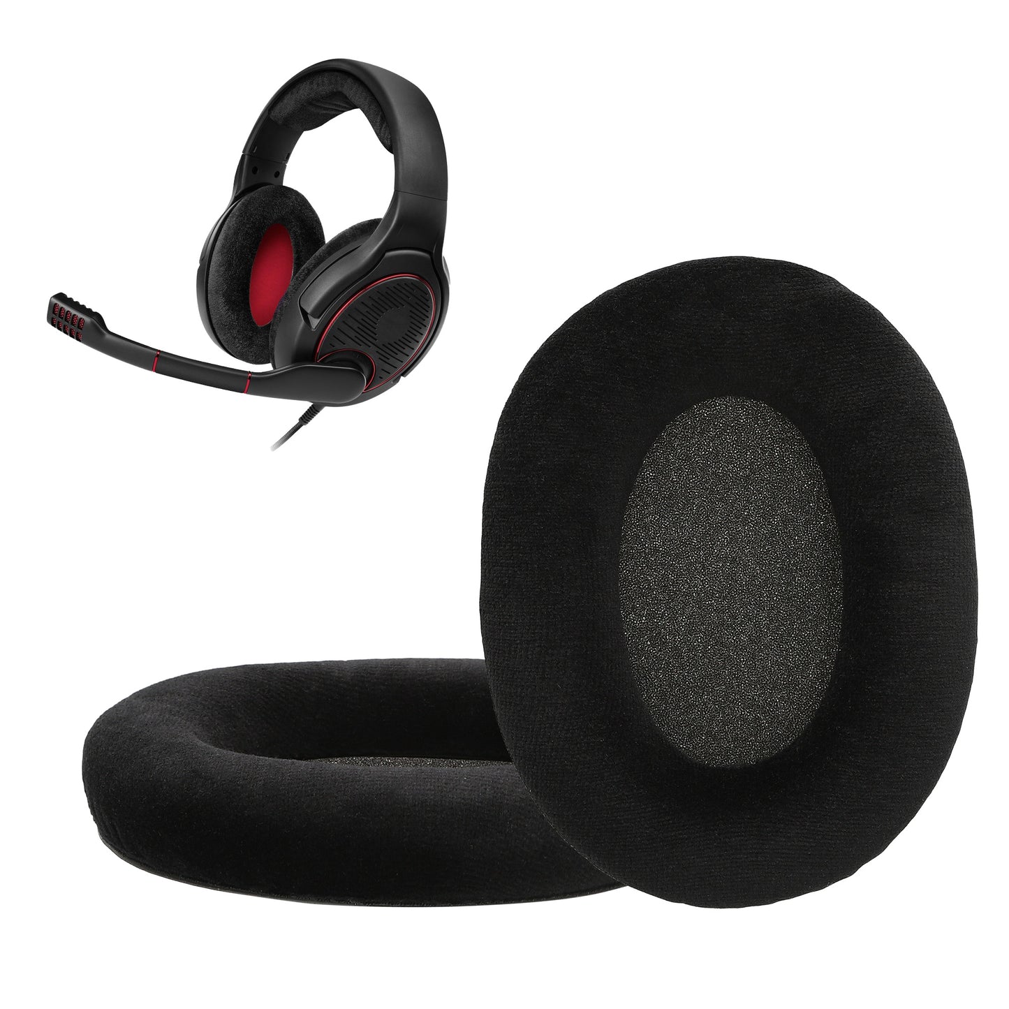 kwmobile Velours Ohr Polster für Sennheiser GAME ZERO / HD380PRO / PXC450 / PXC350 / PC350 / PC360 Ohrpolster Ersatz