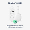 2x Silicone Case for Google Chromecast 2020 4K (not for New-Generation) Remote Control and Streaming Device