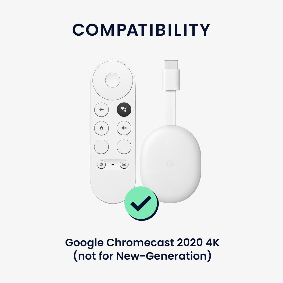 2x Silicone Case for Google Chromecast 2020 4K (not for New-Generation) Remote Control and Streaming Device
