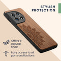 Wooden Hard Case with TPU Bumper for OnePlus 11 Rising Sun