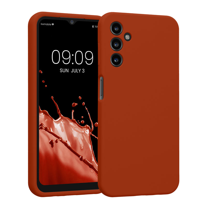 kwmobile Hülle kompatibel mit Samsung Galaxy A14 5G - Hülle Silikon gummiert - Handyhülle - Handy Case in Rusty Orange Rusty Orange  