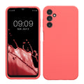 kwmobile Handyhülle für Samsung Galaxy A14 5G Hülle - Case Silikon - Kabelloses Laden - Schutzhülle Cover in Neon Koralle Neon Koralle  
