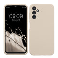kwmobile Handyhülle für Samsung Galaxy A14 5G Hülle - Case Silikon - Kabelloses Laden - Schutzhülle Cover in Creme matt Creme matt  