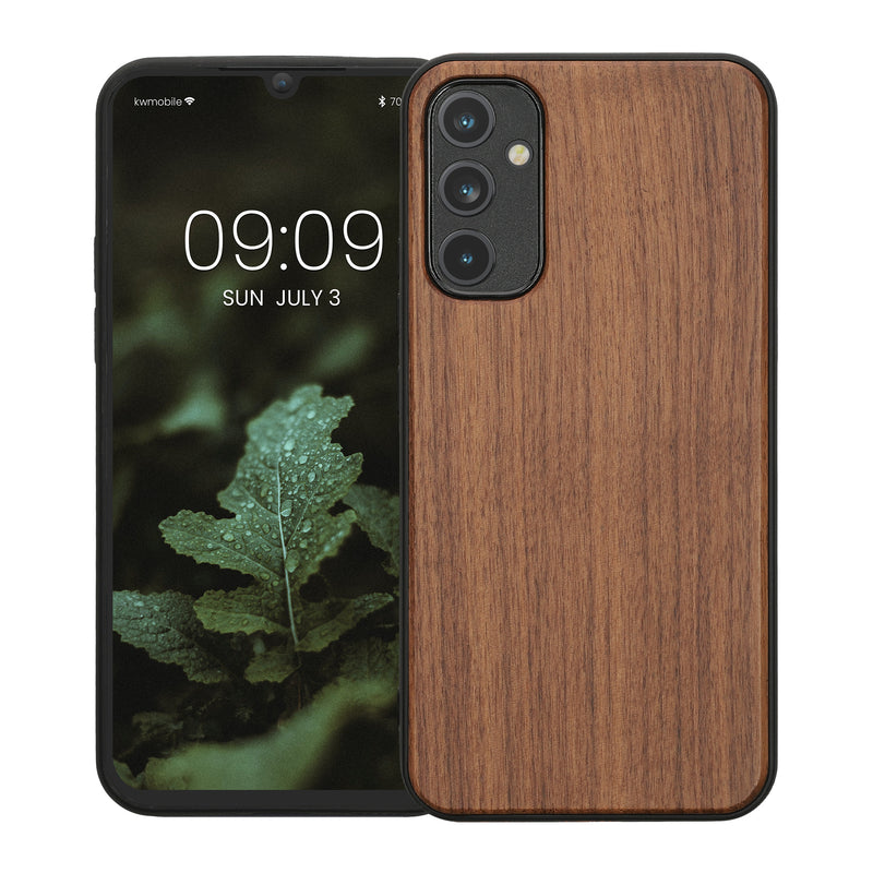 Samsung Galaxy A34 5G Shockproof Hard Case with TPU Bumper Walnut Wood