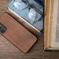 Samsung Galaxy A14 5G Shockproof Hard Case with TPU Bumper Walnut Wood